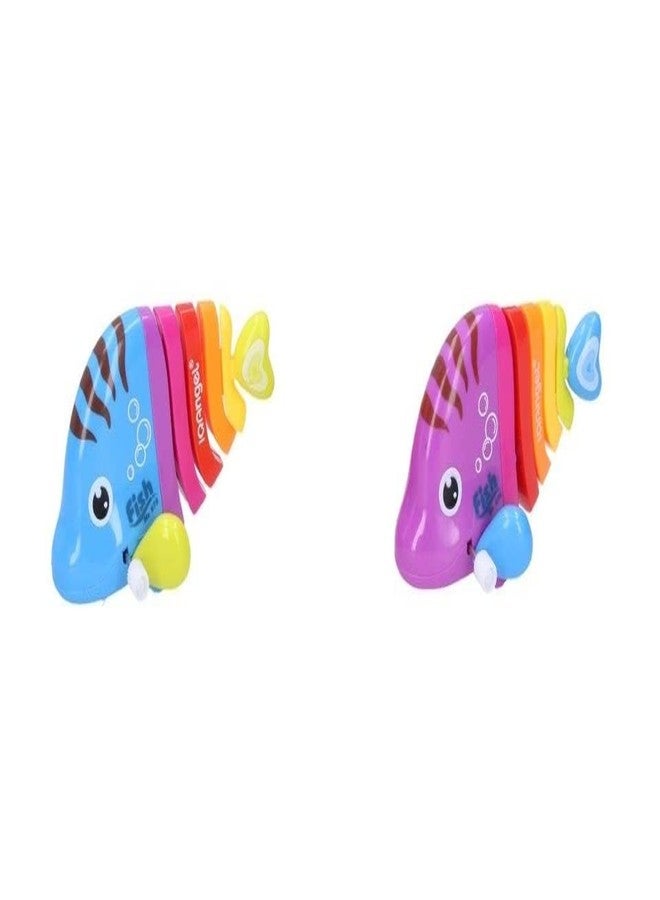 Quasar Fish Mobilization Wind Up Cute and Colorful Bath Toy Key Operated Vehicle Play Birthday Gifts Little Kids Bath Play Your Children - Multicolor (Pack of 2) - Image 2